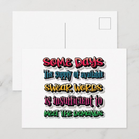 Het aanbod van beschikbare zwevende woorden is ont briefkaart (Voorkant / Achterkant)