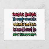 Het aanbod van beschikbare zwevende woorden is ont briefkaart (Voorkant)