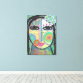 Het aanbrengen van Abstracte acrylverf op OSB met  Canvas Afdruk (Insitu (Houten vloer))