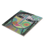 Het aanbrengen van Abstracte acrylverf op OSB met Tegeltje (Zijkant)