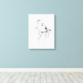 Het aanbrengen van rode lippenstift canvas afdruk (Insitu (Houten vloer))