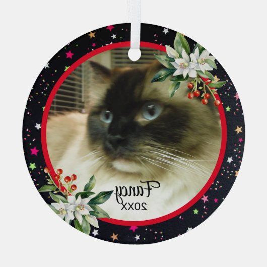 Het aangepaste Ornament van de Kerstmisfoto van uw (Achterkant)