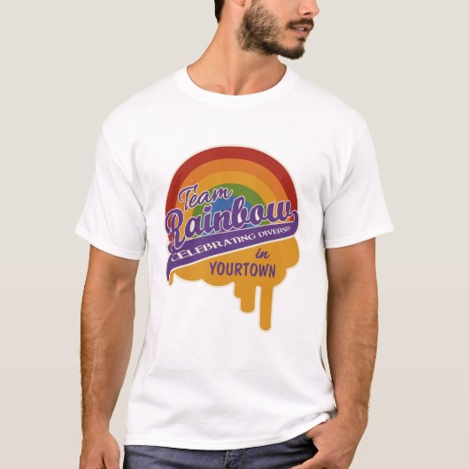 Het aangepaste shirt van de Regenboog van het team (Voorkant)