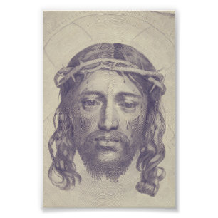 Het aangezicht van Christus op de Heilige Zwijgdoe Foto Afdruk