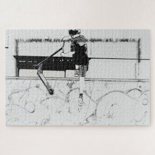 Het aanlanden - Stunt Scooter Rider Legpuzzel