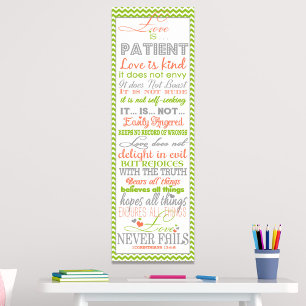 Het aanmoedigen van het "Liefde is" 1Corinthians P Poster
