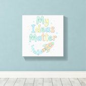 Het Aanmoedigen van Kinderen Creativiteit Citaat I Canvas Afdruk (Insitu (Houten vloer))