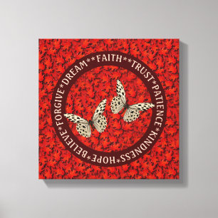 Het aanmoedigen van woorden laat Inspirerend valle Canvas Afdruk