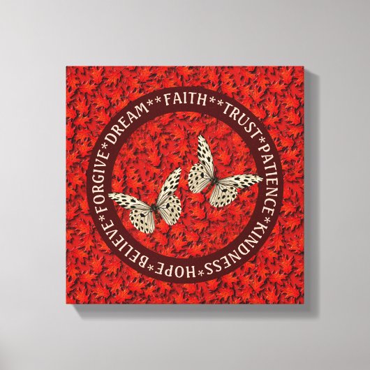 Het aanmoedigen van woorden laat Inspirerend valle Canvas Afdruk (Voorkant)