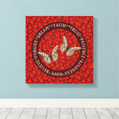 Het aanmoedigen van woorden laat Inspirerend valle Canvas Afdruk (Insitu (Houten vloer))