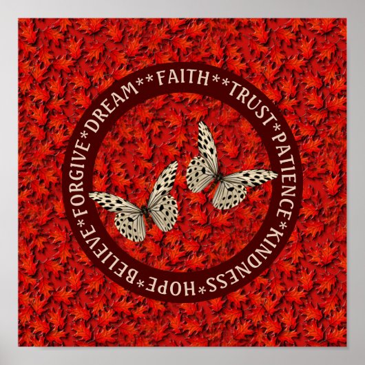 Het aanmoedigen van woorden laat Inspirerend valle Poster (Voorkant)