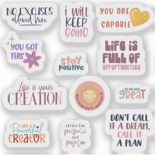 Het aanmoedigen van woorden— sticker (Voorkant)