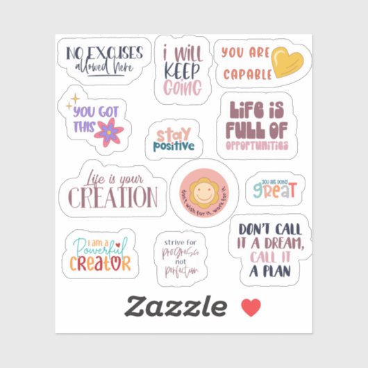 Het aanmoedigen van woorden— sticker (Vel)