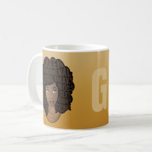 Het aanmoedigen van zwarte vrouwen, Geel Goud, Uw  Koffiemok