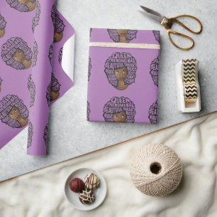 Het aanmoedigen van zwarte vrouwen, natuurlijk haa cadeaupapier