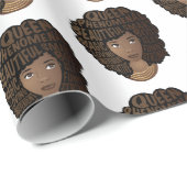 Het aanmoedigen van zwarte vrouwen, natuurlijke ha cadeaupapier (Rol Hoek)