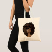 Het aanmoedigen van zwarte vrouwen, natuurlijke ha tote bag (Voorkant (product))