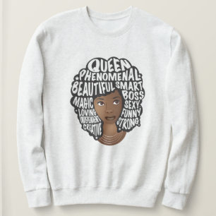 Het aanmoedigen van zwarte vrouwen, natuurlijke ha trui