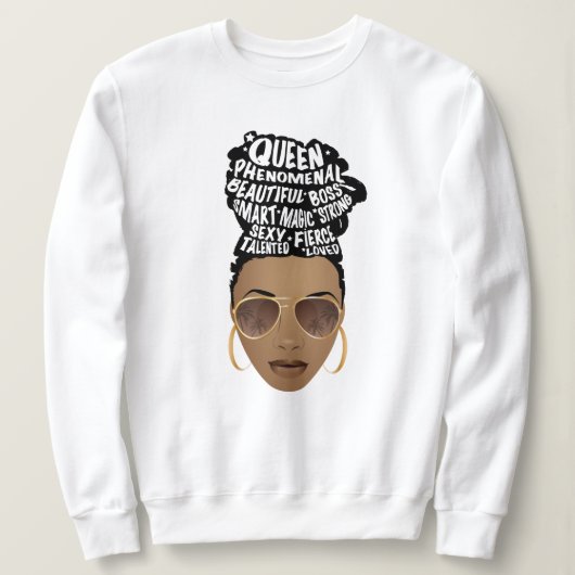 Het aanmoedigen van zwarte vrouwen, natuurlijke ha trui (Design voorkant)