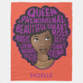 Het aanmoedigen van zwarte vrouwen, Paarse & Oranj Fleece Deken (Voorkant)