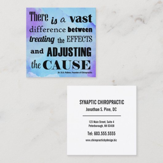 Het aanpassen van de Waterverf van de Oorzaak Chir Vierkante Visitekaartje (Voorkant / Achterkant)