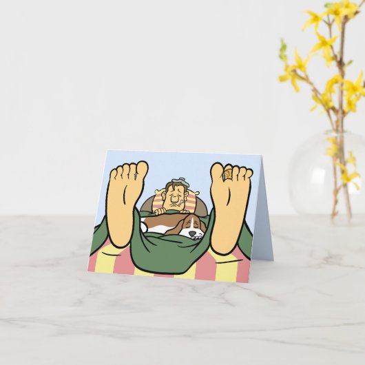 Het aanraken van Basset Het troosten van een zieke Kaart (Gele Bloem)