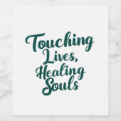 Het aanraken van levens die zielen genezen | Thank Wijn Etiket (Enkel label)