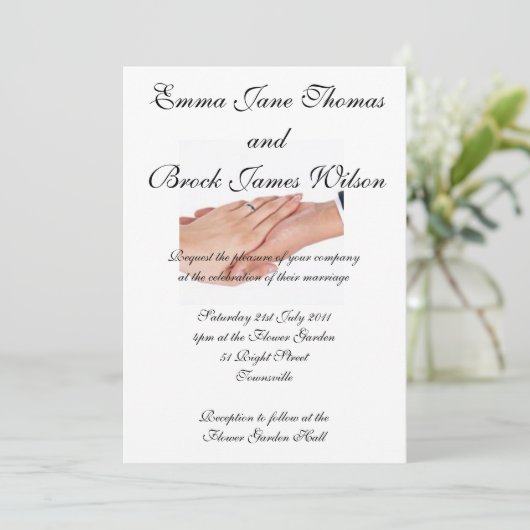 Het aansluiten van Hands Wedding Uitnodiging (Staand voorkant)