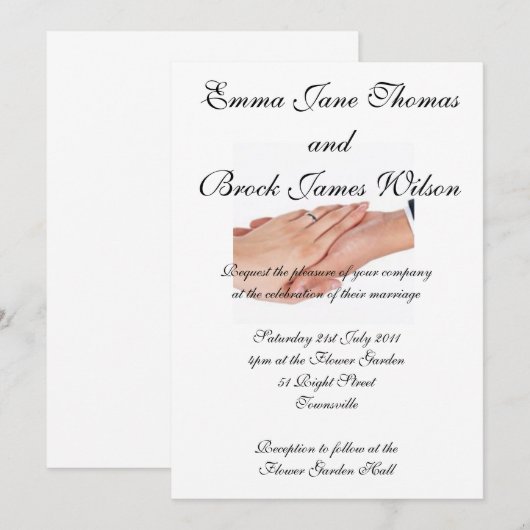Het aansluiten van Hands Wedding Uitnodiging (Voorkant / Achterkant)