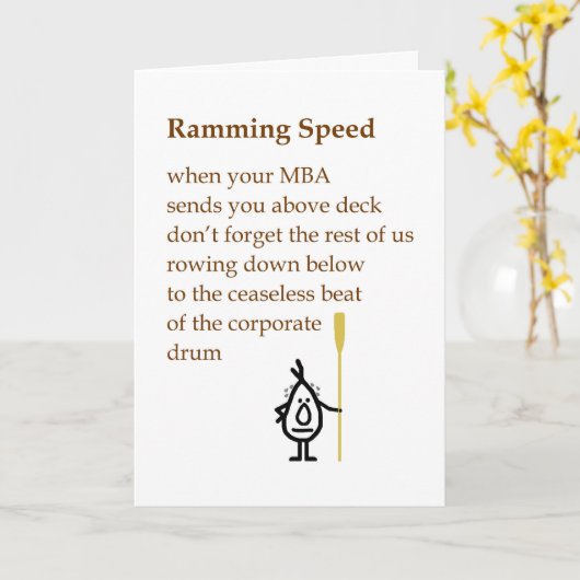 Het aanstampen Snelheid - een grappig de Kaart (Gele Bloem)