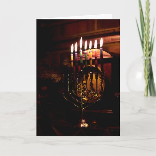 Het aansteken van Menorah Feestdagen Kaart (Voorkant)