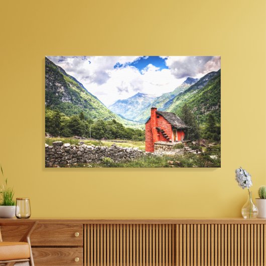 Het aantrekkelijke landschap van het berglandschap canvas afdruk (Insitu (Woonkamer))