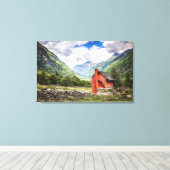 Het aantrekkelijke landschap van het berglandschap canvas afdruk (Insitu (Houten vloer))