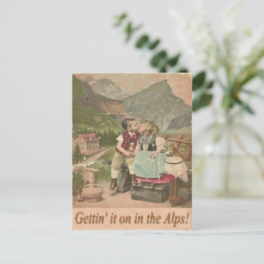 Het aanzetten in de Zwitserse Alpen  Post Card. Briefkaart (Staand voorkant)