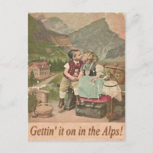 Het aanzetten in de Zwitserse Alpen Post Card. Briefkaart (Voorkant)