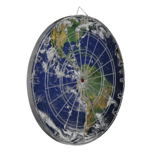 Het aardeportret dartbord (Voorkant Links)