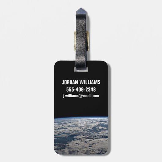 Het aardoppervlak boven een bewolkt Western Austra Bagagelabel (Achterkant verticaal)