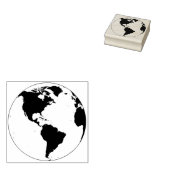 Het aardse Wereldbol een wereldbeeld Rubberstempel (Gestempeld)