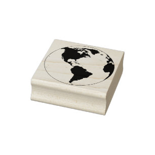 Het aardse Wereldbol een wereldbeeld Rubberstempel