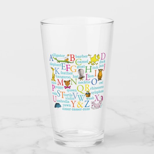 Het ABC-patroon van Dr. Seuss met woorden Glas (Voorkant)