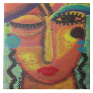 Het Abstracte acryl schilderen interesseert me nie Tegeltje