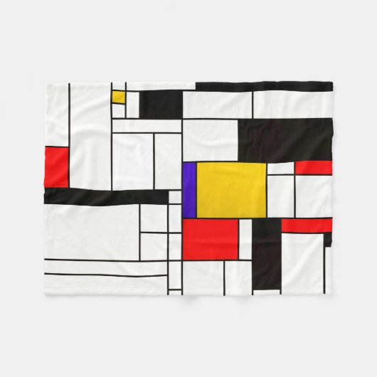 Het Abstracte Art. van de Stijl van Mondrian Fleece Deken (Voorkant (Horizontaal))