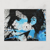 Het abstracte Blauwe Zwarte Witte Art. van de Briefkaart (Voorkant)