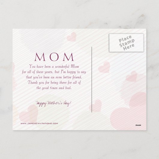 Het abstracte bloemenbriefkaart van het hart feestdagenkaart (Achterkant)