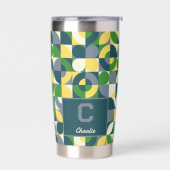 Het Abstracte geometrische monogram van Bauhaus Geïsoleerde Drinkbeker (Links)