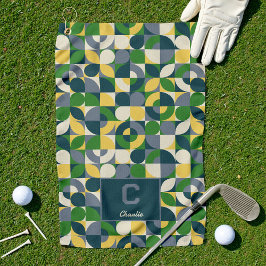 Het Abstracte geometrische monogram van Bauhaus Golfhanddoek