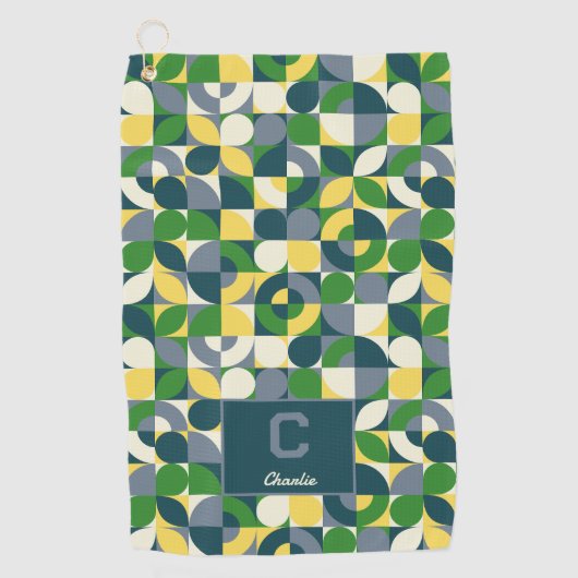 Het Abstracte geometrische monogram van Bauhaus Golfhanddoek (Voorkant)