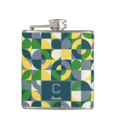 Het Abstracte geometrische monogram van Bauhaus Heupfles (Voorkant)