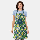 Het Abstracte geometrische monogram van Bauhaus Schort (Gedragen)