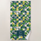 Het Abstracte geometrische monogram van Bauhaus Strandlaken (Voorkant)